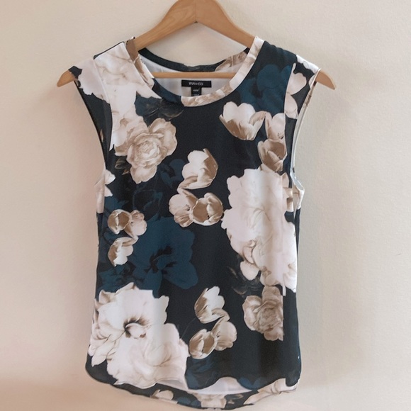 RW&Co green and white sleeveless top XXS - Picture 1 of 6